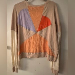 Free People Movement long sleeve color-block sweater